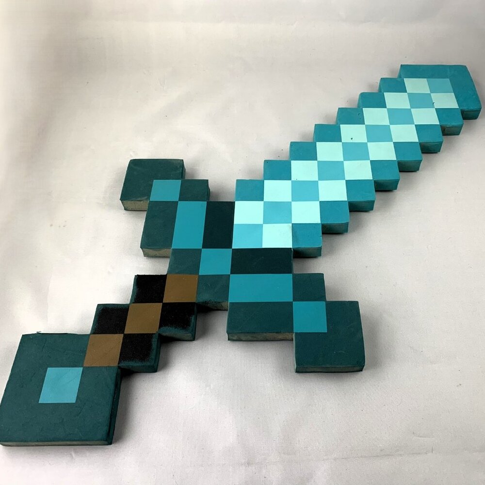 Minecraft Diamond Sword, Cosplay Foam Toy 24" by ThinkGeek, Rare 2013